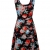 HRYfashion Damen figurbetonend knielanges Kleid aermellos mit Blumenmuster HRYCWD054-BLACK-US S - 3