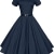 ILover Frauen 1950er V Ausschnitt Vintage Rockabilly Swing Abend Partei Kleid -