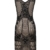 kayamiya Damen Retro 1920er Perlen Pailletten Blatt Art Deco Gatsby Flapper Kleid S Schwarz Beige - 2