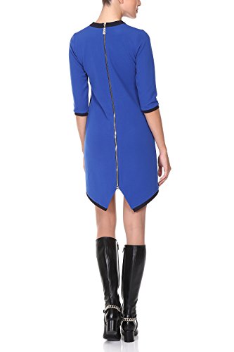 Kleid Damen A-Linie kurz in Blau - RED Isabel - Minikleid elegant für Freizeit und Business, Fishtail & Retro-Look 60er, Modell: Gent, Blau, DE 42 - 