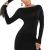 Koucla Damen Strickkleid & Pullover mit Reißverschluß & Schleifen verziert Einheitsgröße (32-38), schwarz - 2