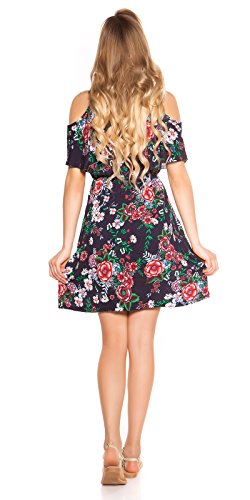 Koucla Sommerliches Coachella-Minikleid im Cold-Shoulder-Style mit Flower-Print XS/S - 4
