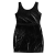 LAEMILIA Damen Wetlook Minikleid Clubwear Schwarz Stretch Party Dress Lack Leder (40, Schwarz) - 