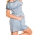 Lässiges Off Shoulder-Minikleid im Jeans-Look mit Volant-Borte M/L - 4