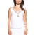 Laura Moretti - Seidenkleid Farbe Weiß mit V-Ausschnitt, Stickerei und Pailletten - 