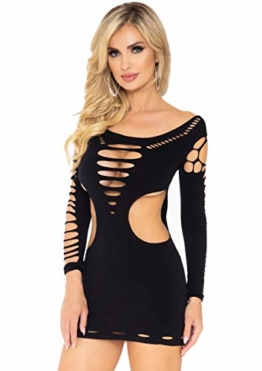Leg Avenue 87039 - Nahtloses Mini Kleid Mit Slashlook Und Seitlichen Cut-Outs Akzente Dessous Damen Reizwäsche, Einheitsgröße (EUR 36-40) - 1