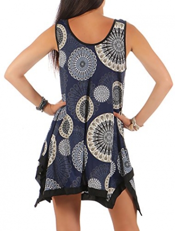 malito Sommerkleid mit orientalischem Muster V-819 Damen One Size dunkelblau - 
