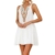 Mallorma® Damen Sommer Retro Print Abend Party Strand Minikleid Frauen bedruckten Rückenausschnitt Print Kleid (S, weiß) - 1