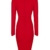 MERCIY Sexy Fest V Ausschnitt Langarm Bodycon Kleid ，Figurbetontes Kleid Knielang (M, Rot) - 4