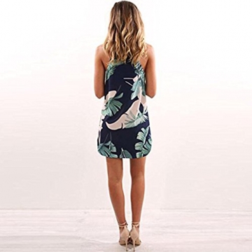 Minikleid Freizeitkleid A Linien Ärmellos Rundkragen Retro Blumendrucken Ethno-Style Sommerkleid Strandkleid Kleidchen Kurz Sommer Damen - 