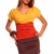Minikleid Longtop Shirt Strandkleid Kleid Sommerkleid Freizeitkleid Gelb-Orange-Braun - 1