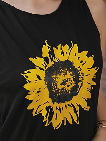 Minikleid mit Sonnenblume - Longshirt schwarz 5