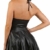 Miss Noir Wetlook Damen Kleid V-Ausschnitt Rückenfreies Partykleid Exklusives Clubwear,Schwarz,XL - 3