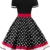 MisShow Damen elegant 50er Jahre Petticoat Kleider Gepunkte Rockabilly Kleider Cocktailkleider - 2