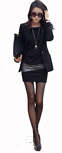 Mississhop 95-31 Damen Minikleid festlich Glitzer Kleid Pulli Tunika Cappuccino XL - 3