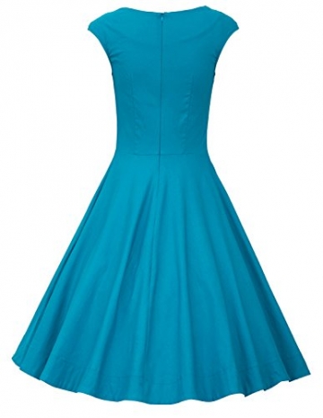 MUXXN Damen Retro 1950er Kleider Swing Kleid Vintage Rockabilly Kleid Partykleid Cocktailkleid(M, Turquoise) - 