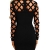 Ninimour Damen Langarm Lace Up Hollow Out Slim Fit Bodycon Kleider Schwarz XL - 