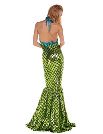 Ninimour Halloween glänzend metallisch Mermaid Kostüm Party Kleid - 