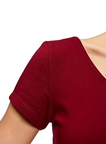 oodji Collection Damen Enges Kleid mit Tiefem Ausschnitt am Rücken, Rot, DE 40 / EU 42 / L - 4
