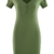 oodji Ultra Damen Enges Kleid mit V-Ausschnitt, Grün, DE 32 / EU 34 / XXS - 6