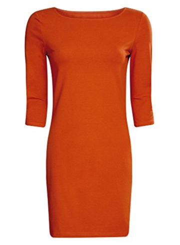 oodji Ultra Damen Jersey-Kleid Basic, Orange, DE 38 / EU 40 / M - 6