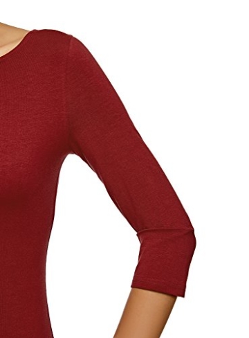 oodji Ultra Damen Jersey-Kleid Basic, Rot, DE 42 / EU 44 / XL - 4