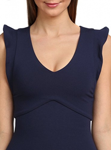 oodji Ultra Damen Jerseykleid mit V-Ausschnitt, Blau, S / EU 38 (DE 36) - 