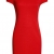oodji Ultra Damen Kleid aus Strukturiertem Stoff mit U-Boot-Ausschnitt, Rot, DE 38 / EU 40 / M - 