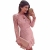 Sannysis Damen Rosa Höhle Spitze Langarm Schlankes Kleid Party Kleid (m) -