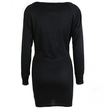 Schulterfreies langärmelig Mini Kleid - 3