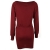 Schulterfreies langaermelig Mini Kleid Rot Gr. L 40-42 - 