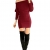 Schulterfreies langaermelig Mini Kleid Rot Gr. L 40-42 -