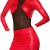 Sehr reizvolle/Sexy Rot Faux-Leder / PVC Clubwear Kurze Kleid Größe 36-38 Erotik - 1