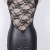 Sehr reizvolle/Sexy Schwarz Faux-Leder / PVC Clubwear mit Spitze Kurze Kleid Größe 36-38 Erotik - 