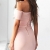 Sentao Damen Schulterfreies Kleid Bodycon Kurz Cocktailkleid Festlich Partykleid Pink S - 