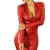 Sexy Wetlook Kleid in rot heisses Clubkleid (S/M) -
