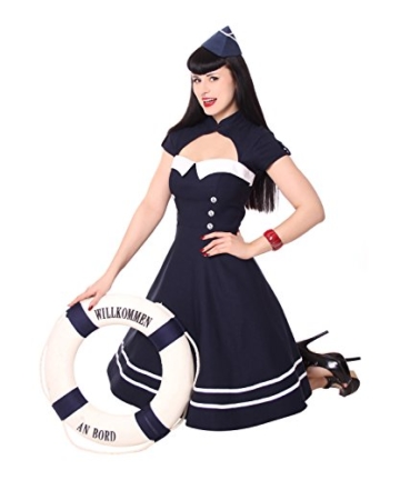 SugarShock Harbor Sailor Matrosen Uniform Petticoat Bolero Kleid, Größe:M, Farbe:Navyblau - 4