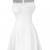 Suimiki Damen ärmellos Rundausschnitt falten A-linie Partykleid mini Cocktailkleid kurz Festliche Kleid (S, Weiß) -