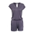 SUNNOW® Elegant Damen Jumpsuit Playsuit V-Ausschnitt elastisch Hohe Taillen Casual Ärmellos Overall Strand Hose Sommer (M, EU 36, Grau) - 