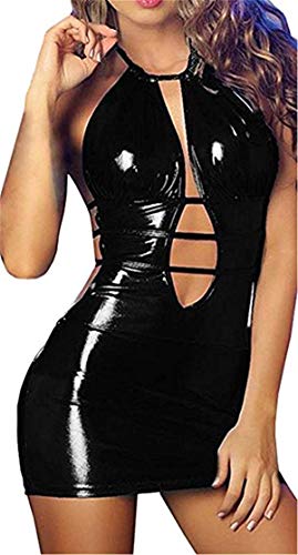 SxyBox Damen Sexy erotische Partykleid Minikleid Bikini Wetlook Clubwear Stripperin Kleid - 1