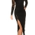 Trendy KouCla Feinstrick Kleid mit Reißverschluss One Size schwarz - 1