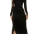 Trendy KouCla Feinstrick Kleid mit Reißverschluss One Size schwarz - 4