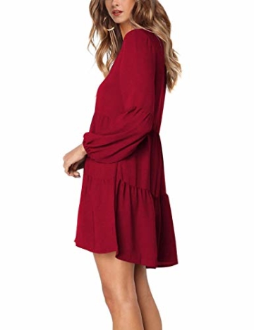 Tunika Kleid Rot - Boho Casual Kleid mit Raffung 2