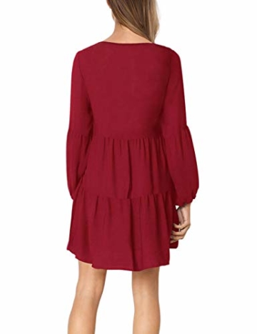 Tunika Kleid Rot - Boho Casual Kleid mit Raffung 3