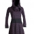 Vishes - Alternative Bekleidung - Bedrucktes Kleid aus Baumwolle mit Schalkragen schwarz-rot 38/40 - 6