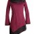 Vishes - Alternative Bekleidung - Asymmetrisches Kleid aus Baumwolle mit Schalkragen dunkelrot 38 -