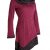 Vishes - Alternative Bekleidung - Asymmetrisches Kleid aus Baumwolle mit Schalkragen dunkelrot 38 - 
