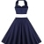 VKStar®Retro Chic ärmellos 1950er Audrey Hepburn Kleid / Cocktailkleid Rockabilly Swing Kleid Marineblau L - 