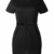 Woweal Minikleid Damen Sommer Mode T-Shirt-Kleid Einfarbig Kurzarm Kleider Tunikakleid Partykleid Kleid Dress (Schwarz, XL) - 2