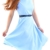 YMING Damen 50er Rockabilly Kleid Retro Partykleid Einfärbig Vintage Elegantes Kleid,Hellblau,XL/DE 42-44 - 3